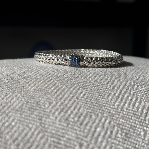 John Hardy Women's Classic Chain  6.5mm Icon Bracelet Sapphire Blue Gemstones - Picture 7 of 15